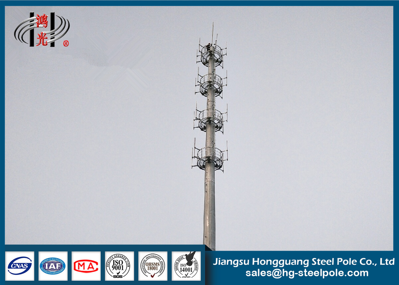 Polygonal πύργοι τηλεπικοινωνιών HDG με το σύντομο κύκλο κατασκευής για τη ραδιοφωνική αναμετάδοση
